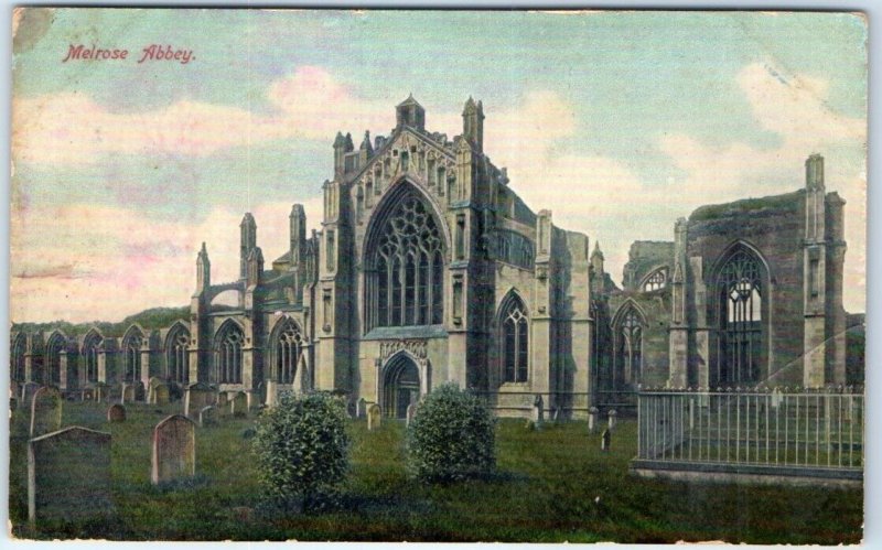 Postcard - Melrose Abbey - Melrose, Scotland