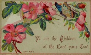 Embossed Cumberland Sunday School Children Of The Lord Butterfly Flowers F85