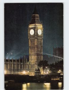 Postcard Big Ben Floodlit, London, England