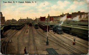 Postcard NY Buffalo Train Shed, N.Y. Central - Trains, Train Tracks C. 1910 A9