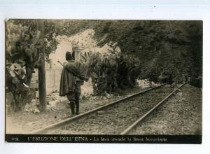 247780 ITALY Eruption volcano Etna lava fills railway line OLD