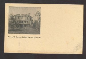 AURORA NEBRASKA NORMAL & BUSINESS COLLEGE VINTAGE POSTCARD 1902