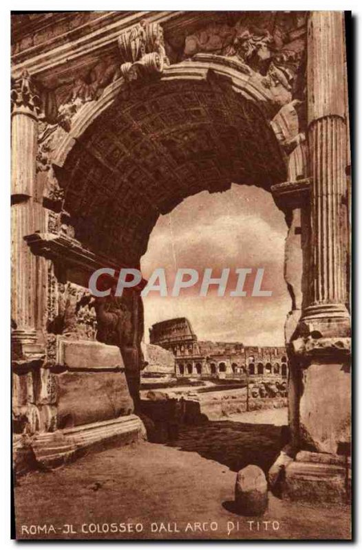 Old Postcard Dall Roma Colosseo Arco di Tito