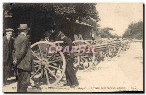 Old Postcard militaria German guns taken in Belgium