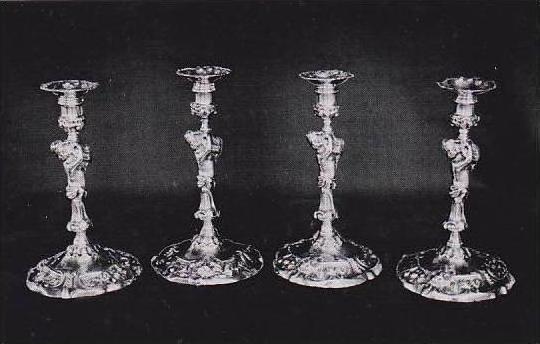 Kentucky Shelbyville A Rare Set of Four George II Silver Candle Sticks Dexter...