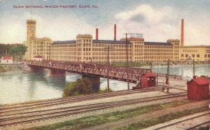 USA Elgin National Watch Factory Elgin Illinois Vintage Postcard 07.86