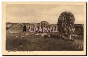 Old Postcard Dolmen Menhir Carnac alignments Megalith