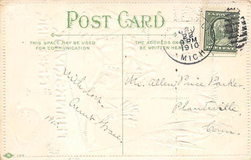Thanksgiving Greeting Card 1910 