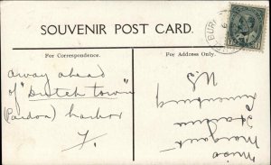 Shelburne Nova Scotia Harbor Bird's Eye View Vintage Postcard