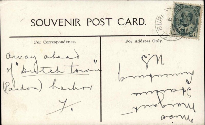 Shelburne Nova Scotia Harbor Bird's Eye View Vintage Postcard