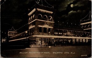 Postcard Million Dollar Pier at Night in Atlantic City, New Jersey~139167