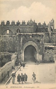 Israel Jerusalem columns gate old postcard