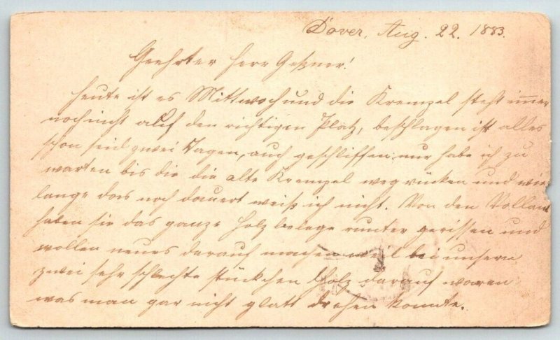 1883  Postal Card   Dover  New Hampshire   Postcard