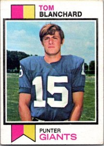 1973 Topps Football Card Tom Blanchard New York Giants sk2420