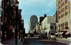 Vtg Hamilton Street Shopping District Old Car Allentown Pennsylvania PA Postcard