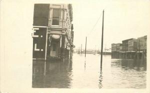 C-1910 Peru Indiana Main Street flood Scene RPPC real photo postcard 10488