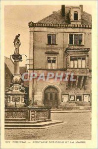 Old Postcard Obernai Fontaine Sainte Odile and the City