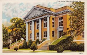 J78/ Minden Louisiana Postcard c1940s First Baptist Church Building  74