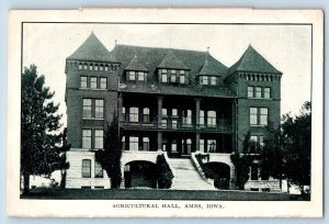 Ames Iowa IA Postcard Agricultural Hall Exterior Building c1910 Vintage Antique