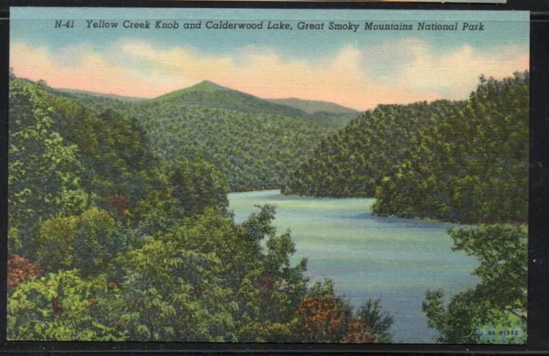 Great Smoky Mountains Nat Park Yellow Creek Knob & Lake colour PC  unused