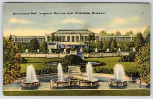 1940 WILMINGTON DELAWARE LONGWOOD GARDENS HORTICULTRAL HALL ANTIQUE POSTCARD
