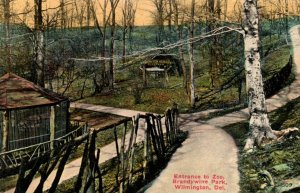 Wilmington DE Zoo Brandywine Park Entrance Postcard Delaware