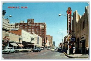 1968 Polk Street Downtown Classic Cars Establishments Amarillo Texas TX Postcard