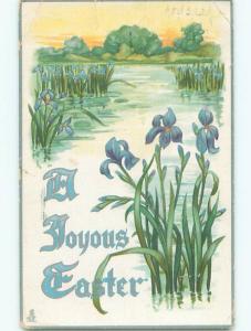 Pre-Linen easter tuck - BLUE FLOWERS IN THE WATER k2427