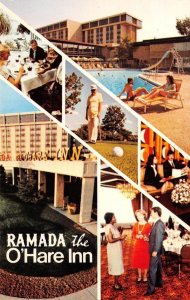 Ramada The O'Hare Inn, Des Plaines, IL Swimming Pool c1970s Vintage Postcard