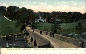 Belfast Ireland Shaw's Bridge c1910 Lagan Walk c1910 Vintage Postcard