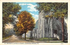 Cambridge Springs Pennsylvania St Anthonys Church Antique Postcard K20042