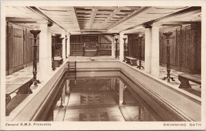 RMS 'Franconia' Cunard Line Ship Swimming Bath Pool Unused Postcard G70