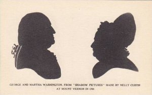 George & Martha Washington Shadow Pictures By Nelly Custis Albertype