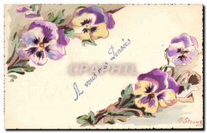 Old Postcard Fantasy Flowers