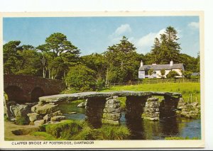Devon Postcard - Clapper Bridge at Postbridge - Dartmoor - Ref AB2772