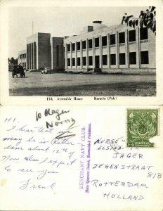 pakistan, KARACHI, Assembly House (1950s) Merchant Navy Club RPPC
