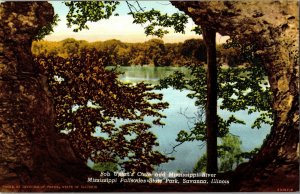 Bob Upton's Cave Mississippi Palisades State Park Savanna IL Vtg Postcard F71