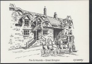 Northamptonshire Postcard - Fox & Hounds Pub, Great Brington     RR3233