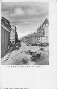 Oldest Brick Block in United States Boston Massachusetts 1905c postcard