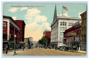 1914 Genesee Street Looking North N.E Barnes Drugs Store Utica NY Postcard