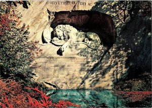 Lucerne Switzerland's Lion's Monument 1960s Continental Postcard