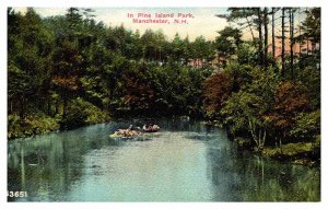 Postcard BOAT SCENE Manchester New Hampshire NH AS7467