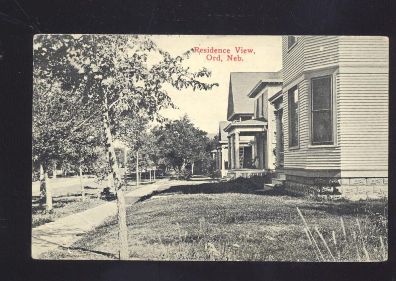 ORD NEBRASKA RESIDENCE STREET SCENE ANTIQUE VINTAGE POSTCARD