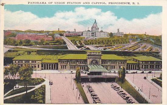 Rhode Island Providence Panorama Of Union Station And Capitol