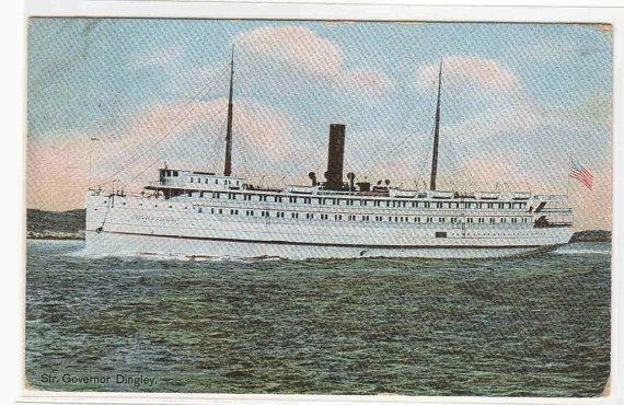 Steamer Governor Dingley Portland Maine 1909 postcard