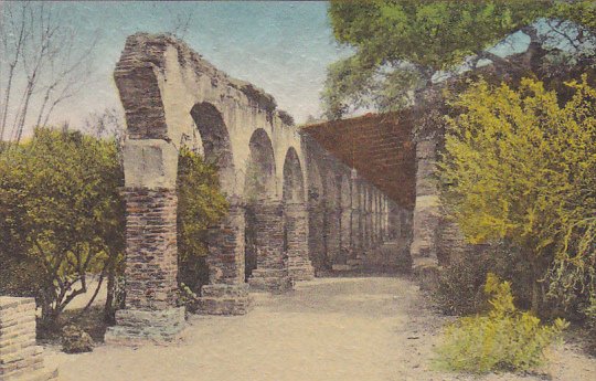 Broken Arches Old Mission San Juan Capistrano California Handcolored Albertype