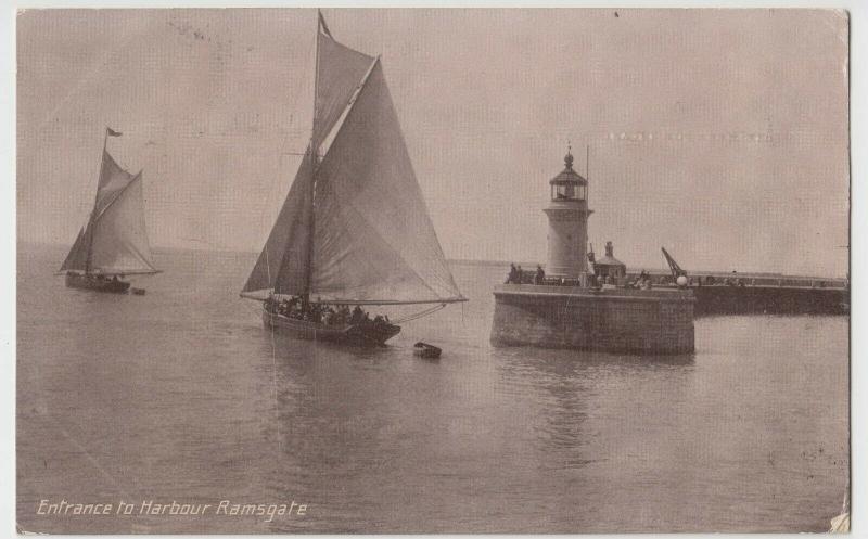 Kent; Entrance To Harbour, Ramsgate PPC By B&R, 1915, To Miss Lill, Forest Gate 