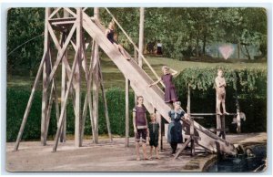 GLENWOOD SPRINGS, CO Colorado ~ Roadside~ SLIDE at BATHING POOL c1910s  Postcard