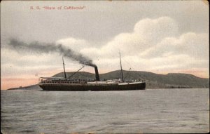 Steamship SS State of California c1910 Postcard - Unused 