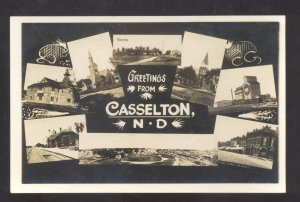 RPPC CASSELTON NORTH DAKOTA ND RAILROAD DEPOT MULTI VIEW REAL PHOTO POSTCARD